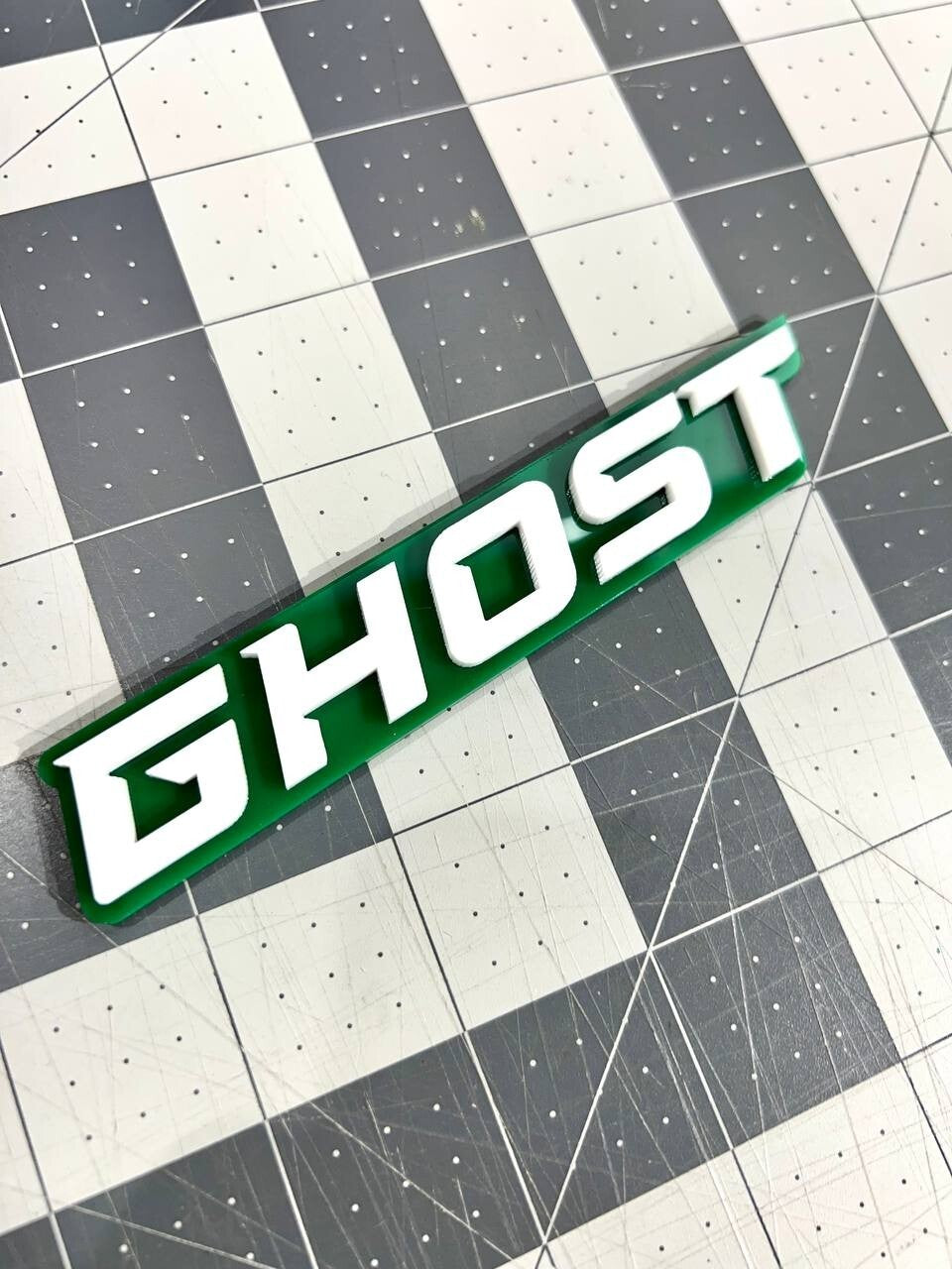 2pcs GHOST Emblem Car Side Fender Grill Trunk Badge Sticker Decal