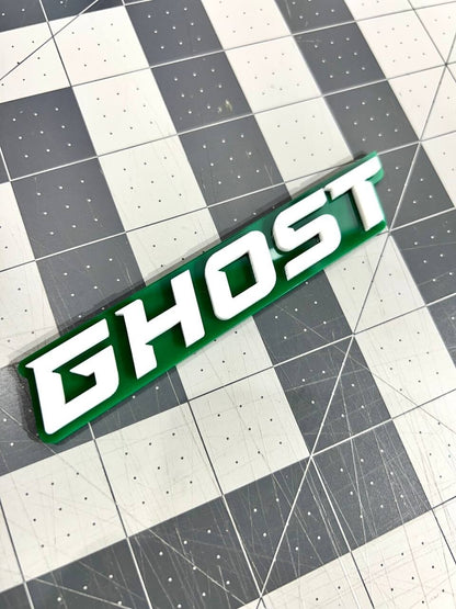 2pcs GHOST Emblem Car Side Fender Grill Trunk Badge Sticker Decal