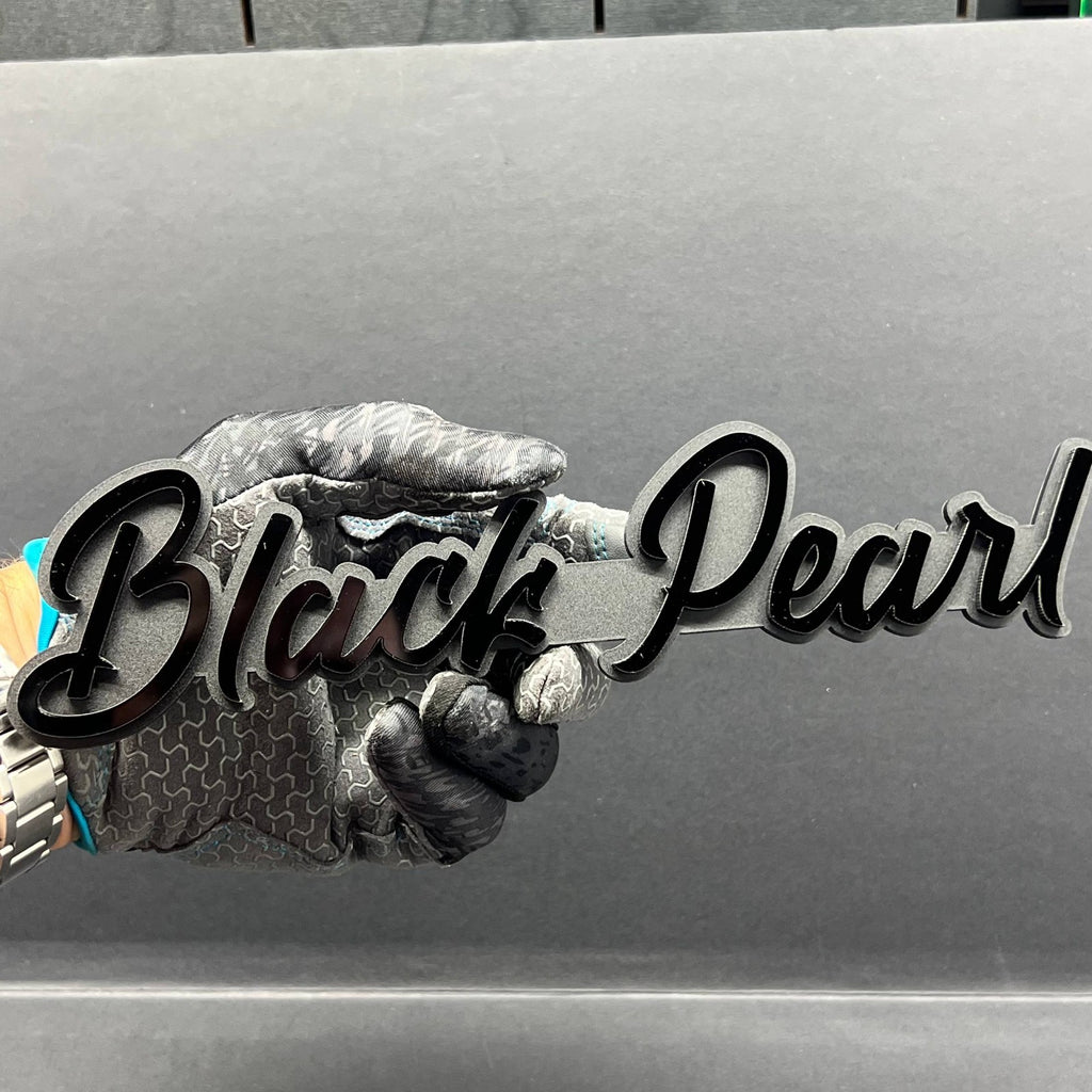1pc Black Pearl Multicolor 3D Car Emblem – Acrylic Custom Vehicle Badge