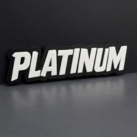 1PC PLATINUM Emblem – 3D Multicolor Acrylic Car Badge Decal for Fender Tailgate
