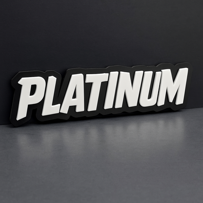 1PC PLATINUM Emblem – 3D Multicolor Acrylic Car Badge Decal for Fender Tailgate