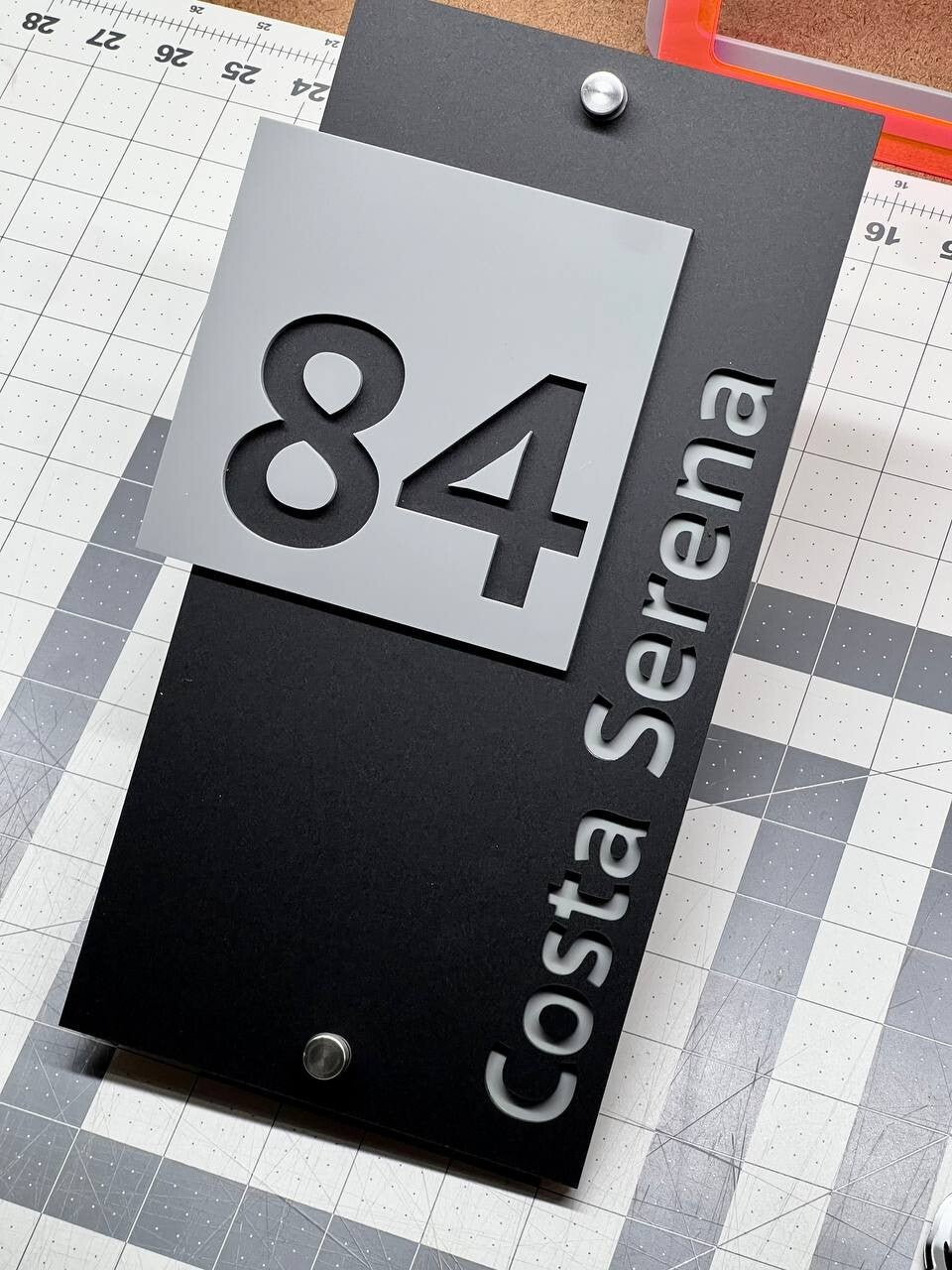 Personalized House Number Sign Modern Outdoor Address Plate Custom Home