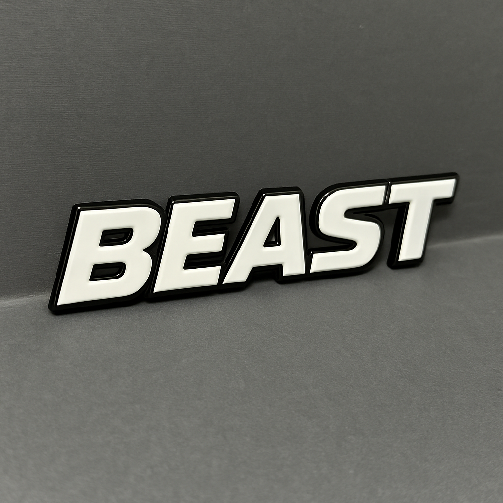 1PC BEAST Emblem – Custom Acrylic Fender or Tailgate Badge