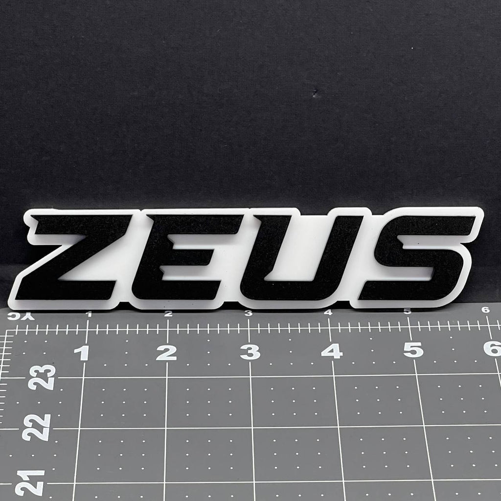 1PC ZEUS 3D Acrylic Emblem – Multicolor Car Badge Decal for Trucks, SUVs, Cars