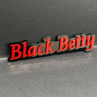 1PC Black Betty Emblem – 3D Multicolor Acrylic Fender & Trunk Car Badge Decal