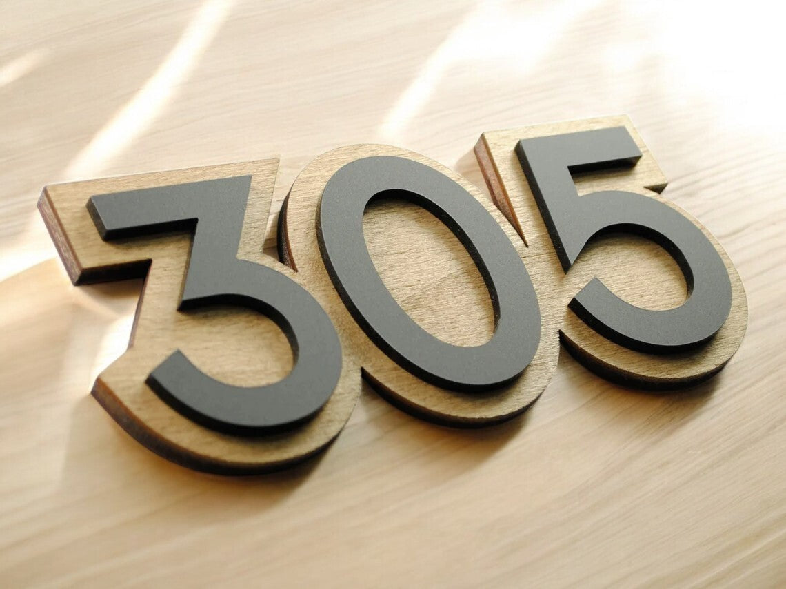 Door Sign Numbers Laser Cut Custom House Numbers Address Plaques 3d
