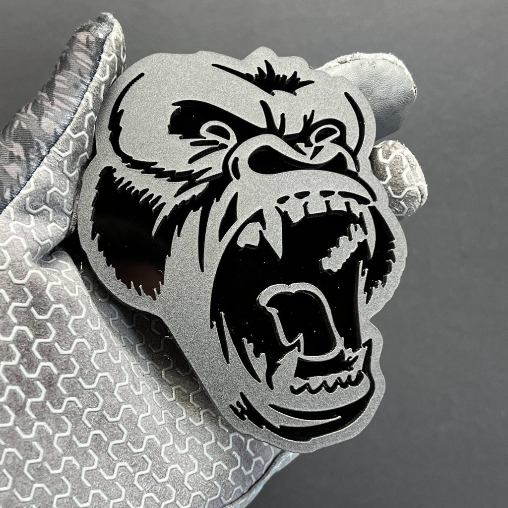 2PCS Gorilla Emblems – Durable Angry 3D Acrylic Fender Badges for Vehicles
