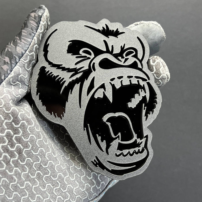 2PCS Gorilla Emblems – Durable Angry 3D Acrylic Fender Badges for Vehicles