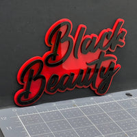1PC Black Beauty 3D Emblem – Custom Acrylic Car Fender Trunk Badge Decal