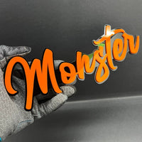 1pcs MONSTER 3D Emblem – Custom Fender or Tailgate Badge for Car, SUV, or Truck