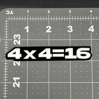 1PC 4x4=16 Emblem – 3D Acrylic Tailgate Badge Decal for Car, Truck, SUV