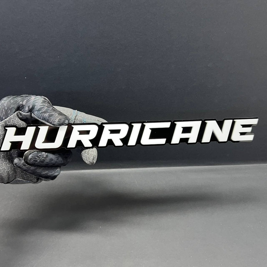 1PC HURRICANE 3D Emblem White Custom Badge Sticker for Car SUV TRUCK