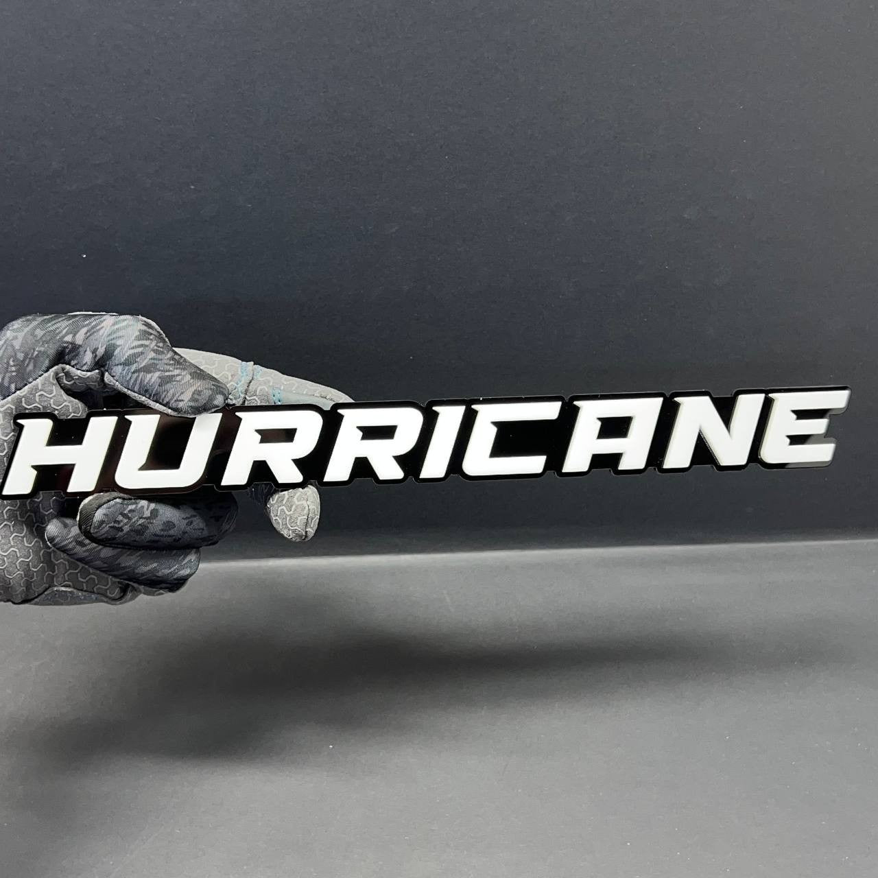 1PC HURRICANE 3D Emblem White Custom Badge Sticker for Car SUV TRUCK