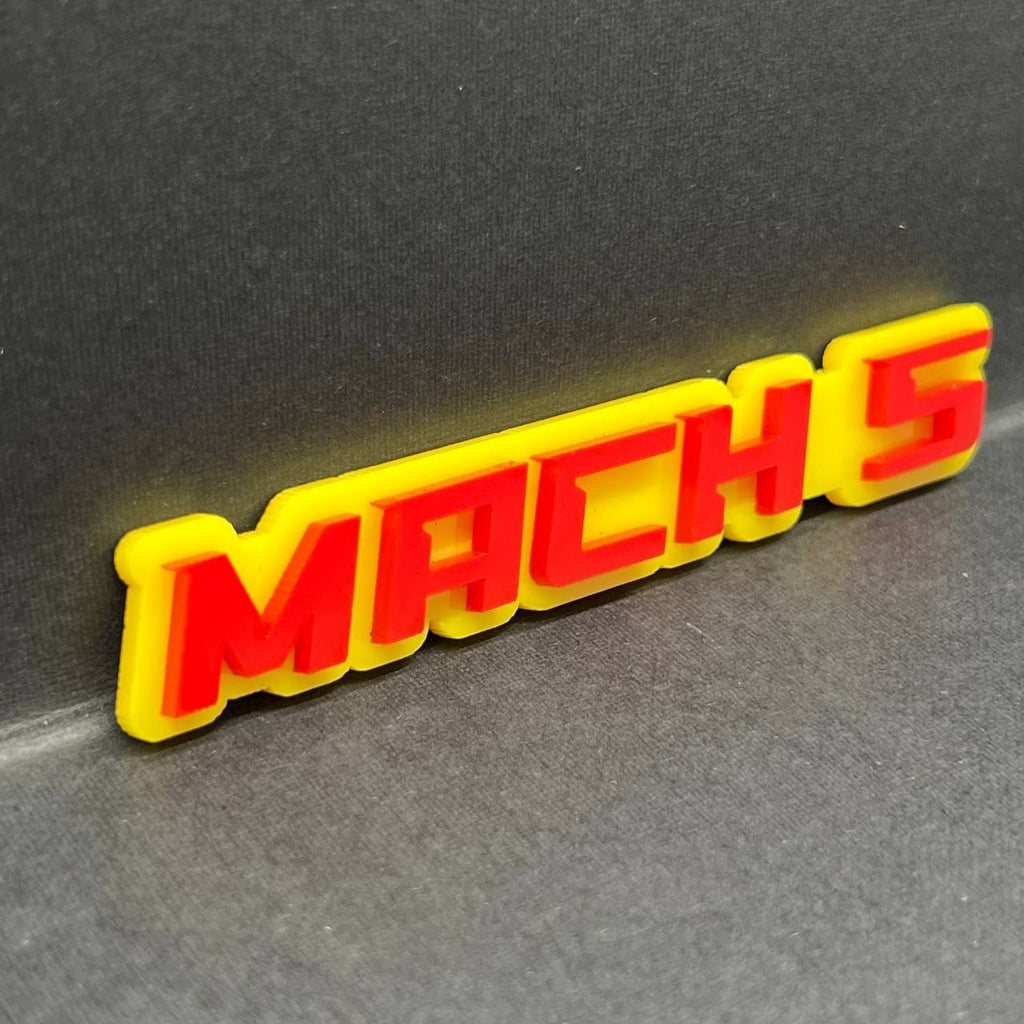 1pc MACH 5 Emblem – 3D Multicolor Acrylic Car, Truck & SUV Exterior Badge