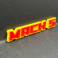 1pc MACH 5 Emblem – 3D Multicolor Acrylic Car, Truck & SUV Exterior Badge