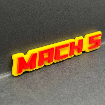 1pc MACH 5 Emblem – 3D Multicolor Acrylic Car, Truck & SUV Exterior Badge