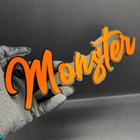 1pcs MONSTER 3D Emblem – Custom Fender or Tailgate Badge for Car, SUV, or Truck