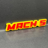 1pc MACH 5 Emblem – 3D Multicolor Acrylic Car, Truck & SUV Exterior Badge