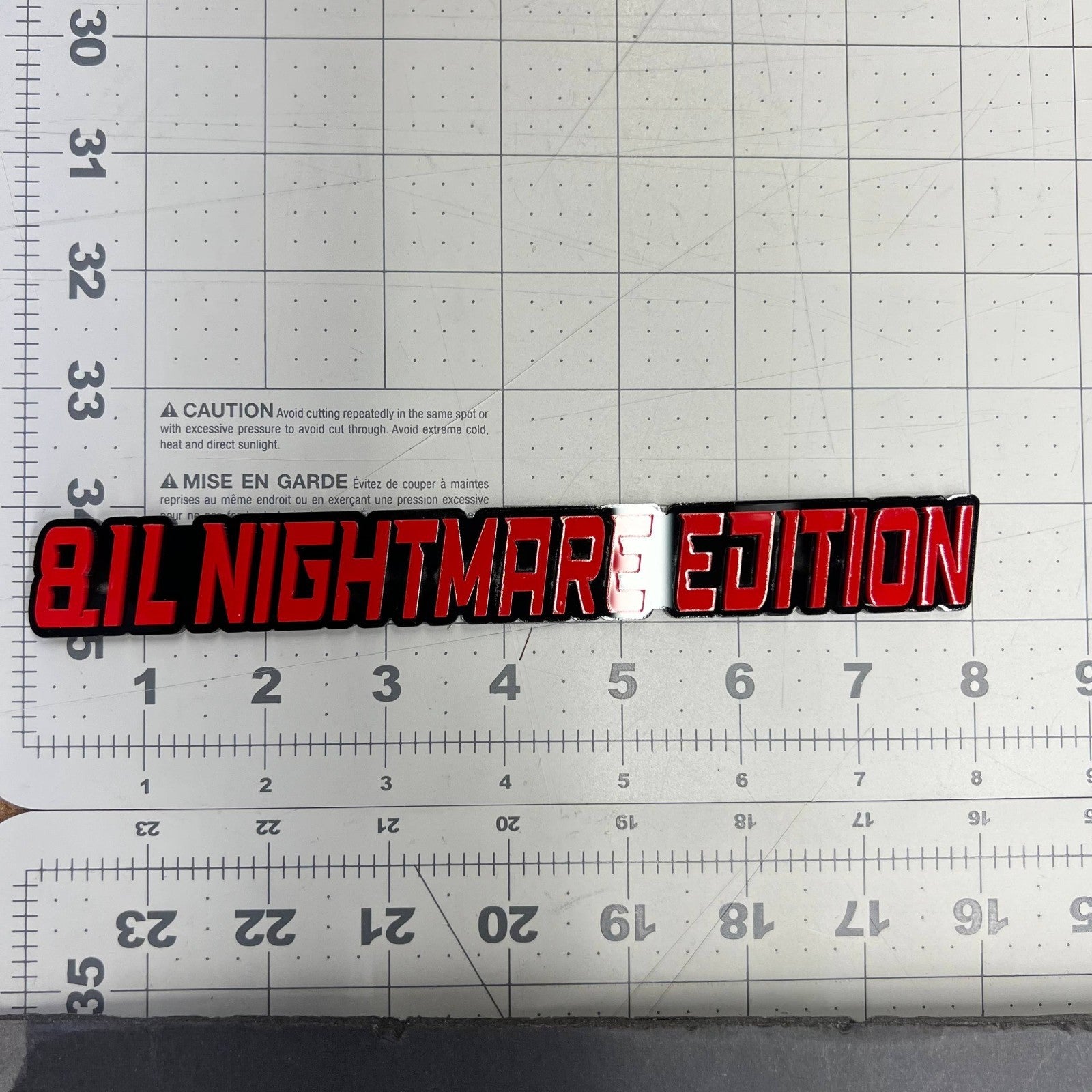 1PC 8.1L NIGHTMARE Emblem – 3D Multicolor Acrylic Fender & Trunk Badge