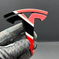 2PCS Tesla 3D Emblems – Custom Multicolor Acrylic Fender & Trunk Badges