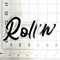 1pcs Rollin 3D Emblem – Multicolor Acrylic Car Badge for Fender & Trunk