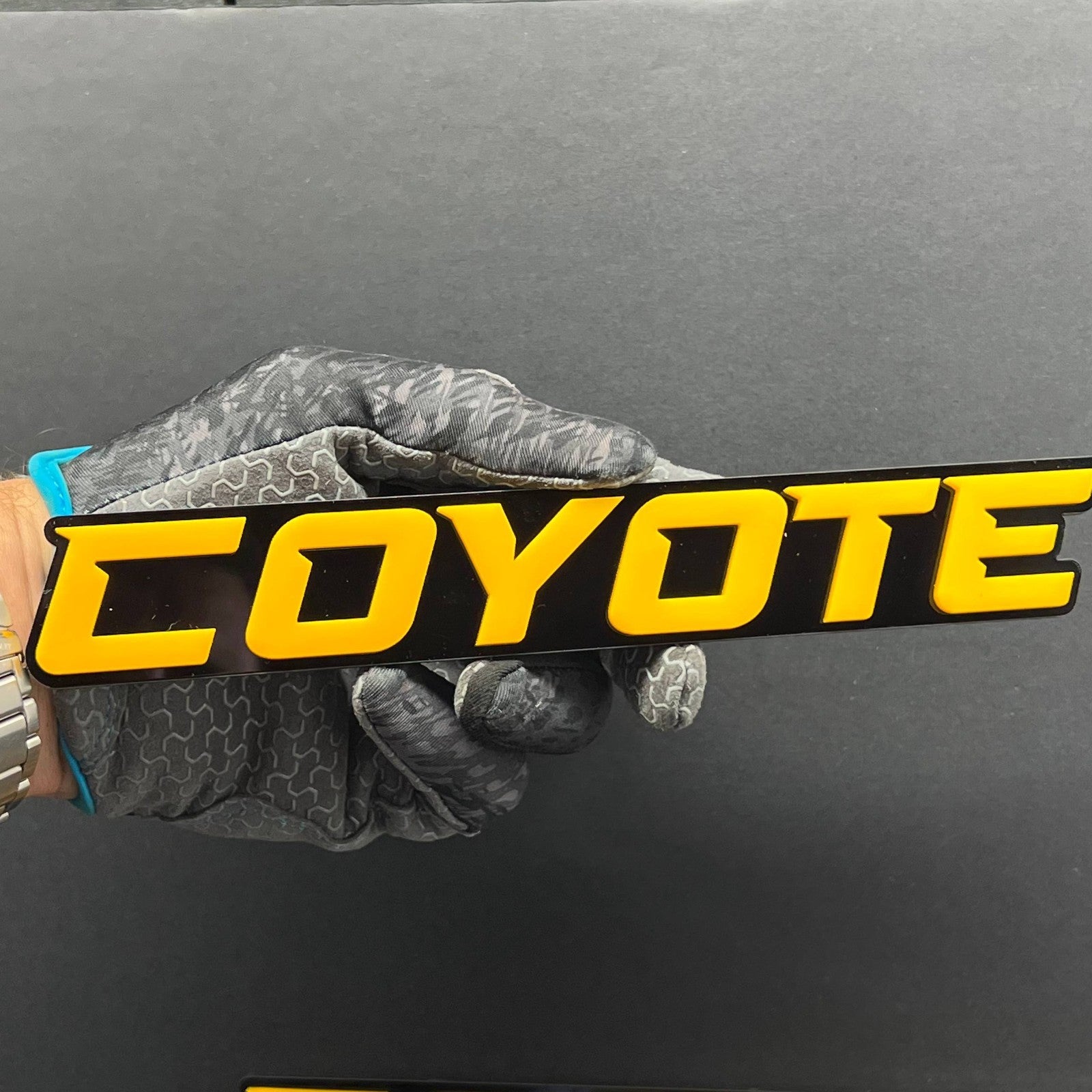 1pc COYOTE 3D Emblem – Black Aggressive Racing Fender Badge for Car & Truck