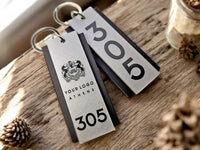 Personalized hotel key tag Keychain with your logo and room number