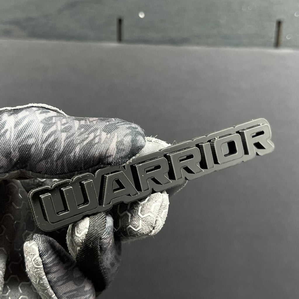 1PC Warrior Logo Emblem Custom Acrylic 3D Car Badge Decal for SUV Truck, Fender