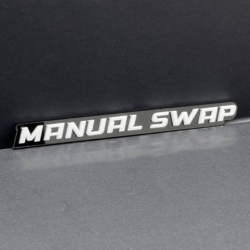 1PC MANUAL SWAP Emblem –  3D Acrylic Fender or Tailgate Badge for Car