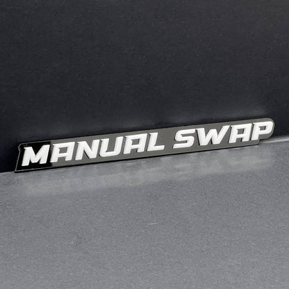 1PC MANUAL SWAP Emblem –  3D Acrylic Fender or Tailgate Badge for Car