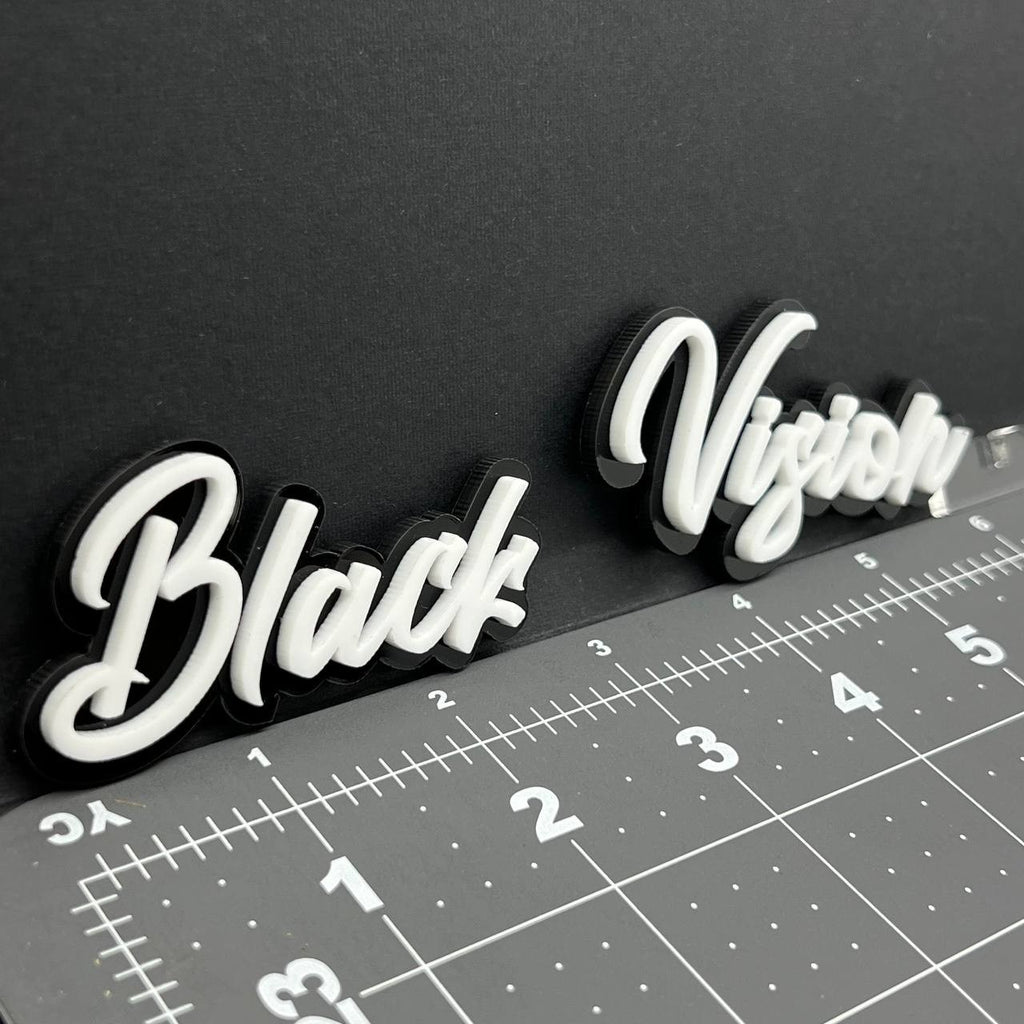 1PC Black Vision 3D Multicolor Acrylic Emblem Badge for Car SUV or Truck