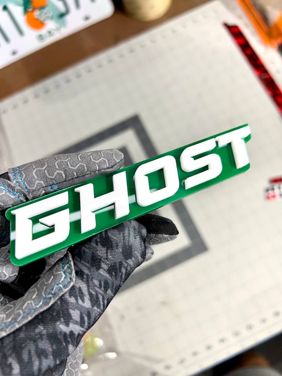 2pcs GHOST Emblem Car Side Fender Grill Trunk Badge Sticker Decal