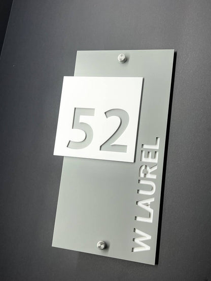 House Number Sign Personalized Modern Outdoor Address Plate Custom Home