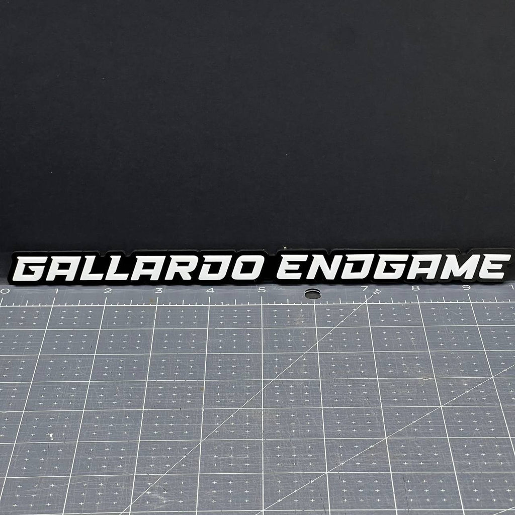 1PC GALLARDO ENDGAME 3D Emblem – White Custom Acrylic Car SUV Truck Badge