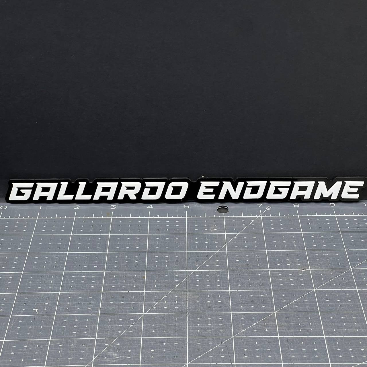1PC GALLARDO ENDGAME 3D Emblem – White Custom Acrylic Car SUV Truck Badge