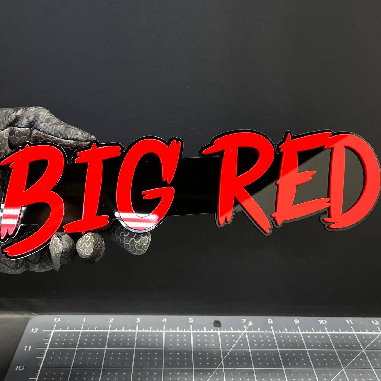 1pcs BIG RED 3D Emblem Badge Multicolor Acrylic Custom Car Fender Tailgate Decal