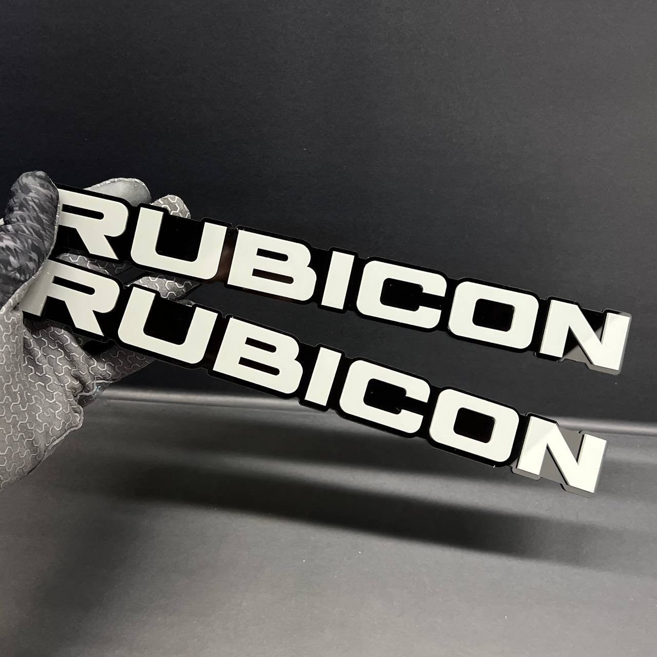 RUBICON EMBLEMS QTY 2 FENDER EXTERIOR RUBICON BADGE PAIR 3D EMBLEMS