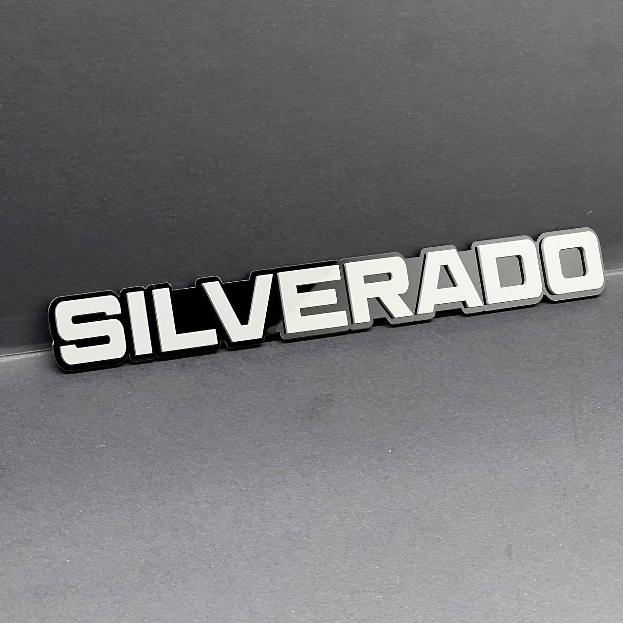 2PCS Gray SILVERADO EMBLEM BADGE FOR SILVERADO