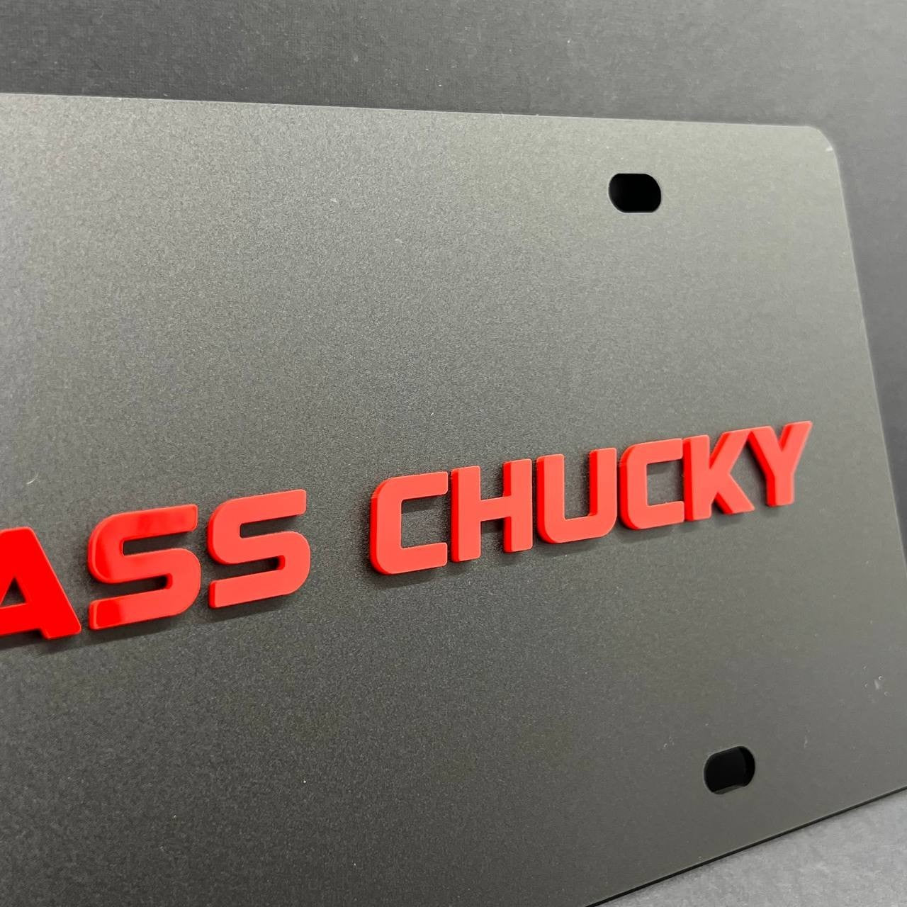 BAD ASS Black License plate Personalized Acrylic 12x6 License Plate
