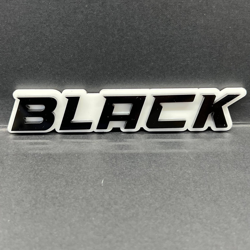 1PCS BLACK Emblem – Durable 3D Multicolor Acrylic Car & SUV Fender Badge