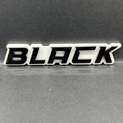 1PCS BLACK Emblem – Durable 3D Multicolor Acrylic Car & SUV Fender Badge