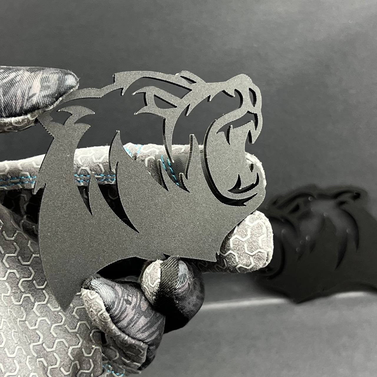 Bear Emblem Badge for Car Truck, Set of 2 Angry Aggressive Fender Badges