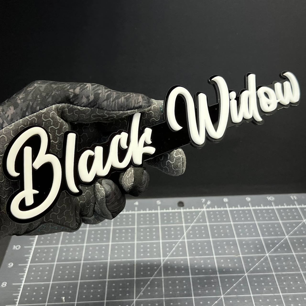 1pc Black Widow 3D Emblem Badge – Multicolor Acrylic Car Fender & Trunk Decal
