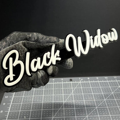 1pc Black Widow 3D Emblem Badge – Multicolor Acrylic Car Fender & Trunk Decal