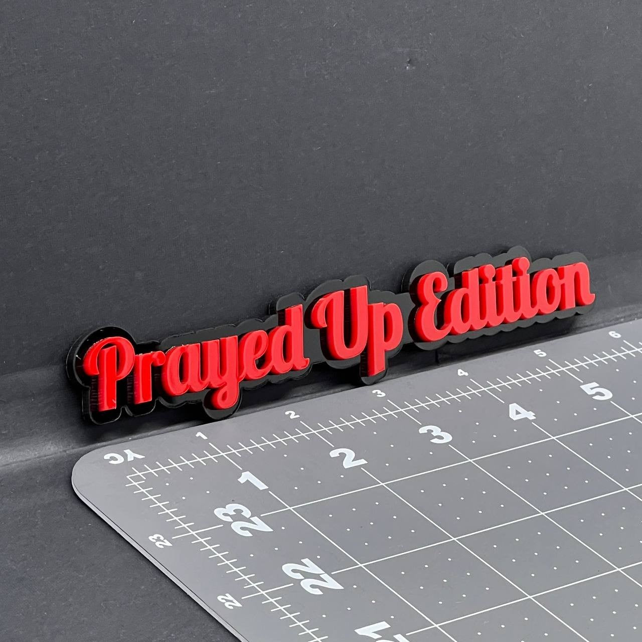 1x Prayed Up Edition Emblem 3D Multicolor Acrylic Car Badge Fender & Trunk Decal