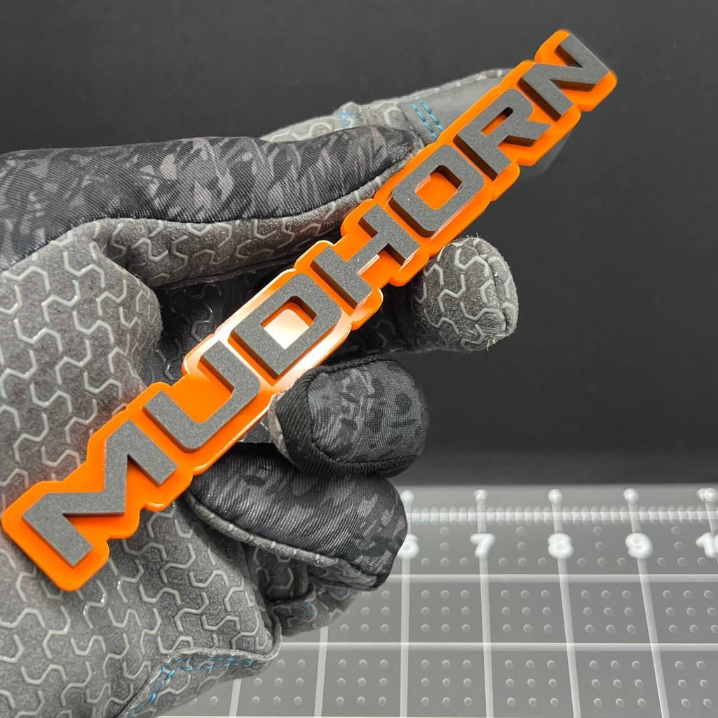 1PC MUDHORN Emblem – 3D Acrylic Tailgate Badge Decal for Car, Truck, SUV