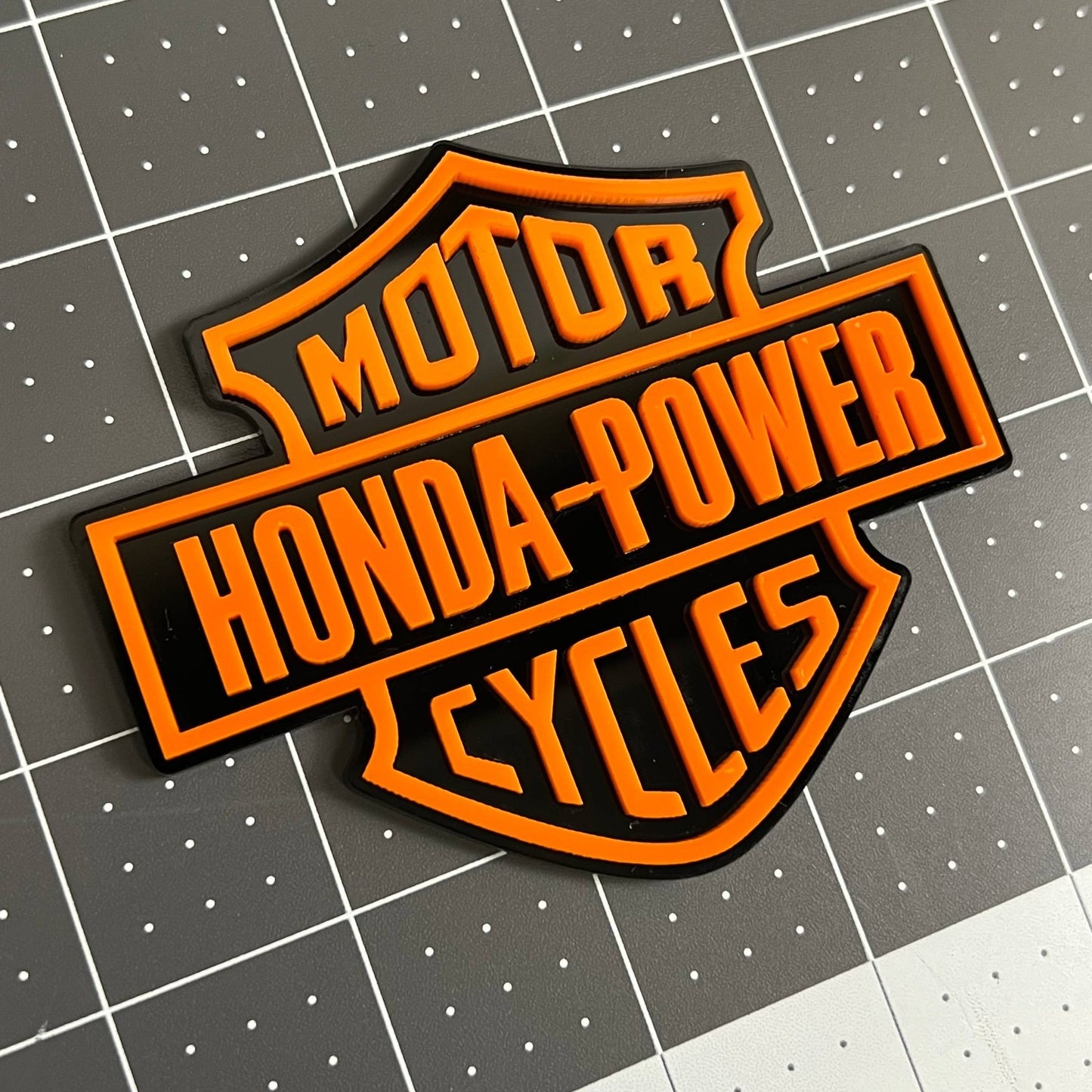 HONDA POWER 3D Emblem – Durable Multicolor Acrylic Motorcycle Badge (1PC)