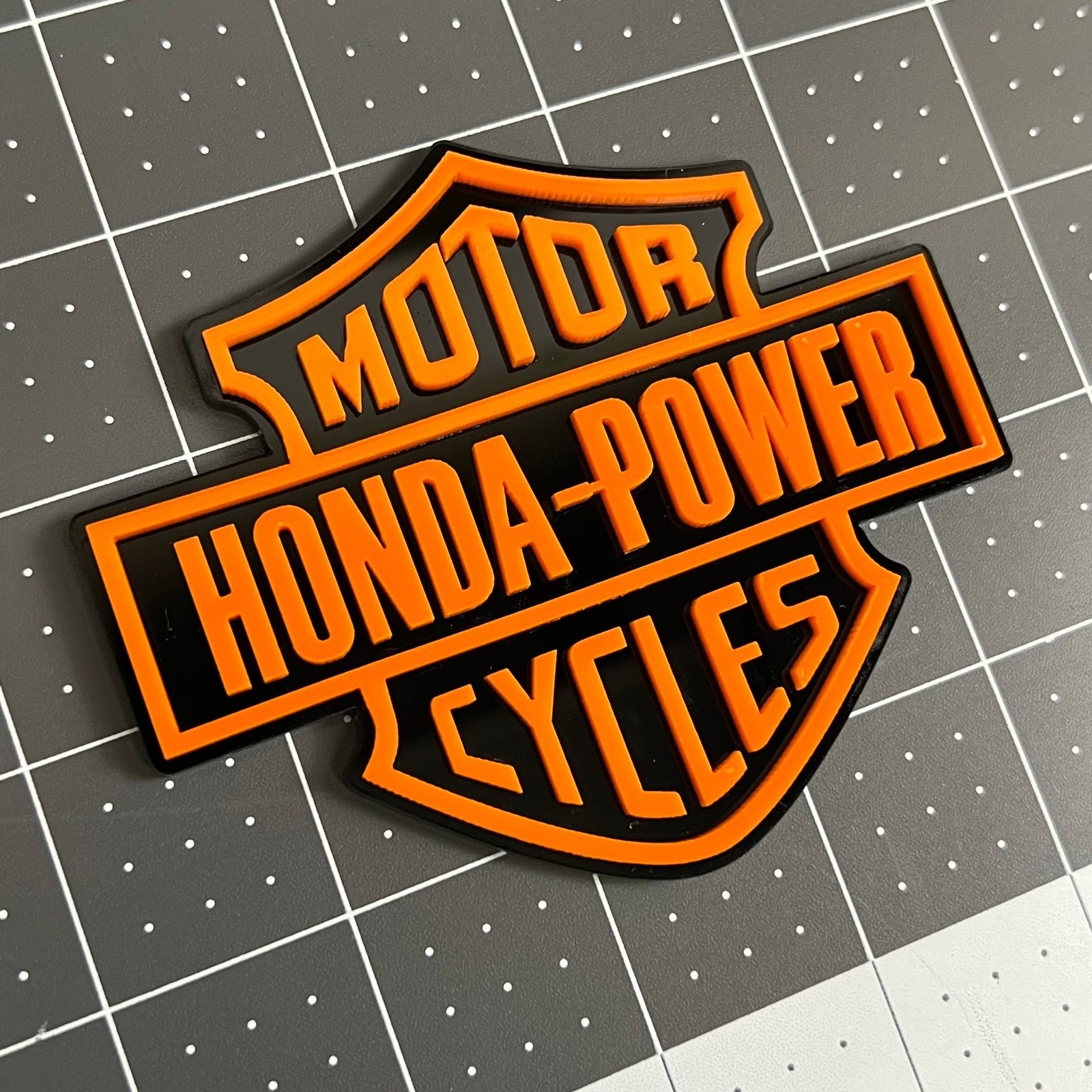 HONDA POWER 3D Emblem – Durable Multicolor Acrylic Motorcycle Badge (1PC)