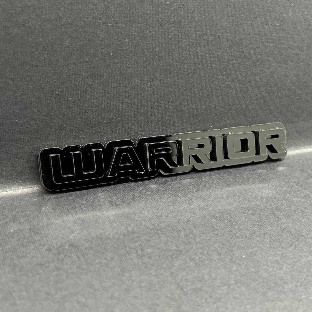 1PC Warrior Logo Emblem Custom Acrylic 3D Car Badge Decal for SUV Truck, Fender