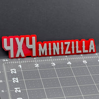 1PC 4x4 Minizilla Emblem – 3D Acrylic Exterior Car Badge Decal for Truck SUV